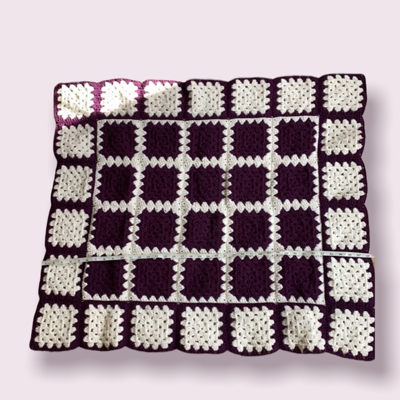 -3/$10- Handmade Crocheted Small Blanket - Picture 5 of 8